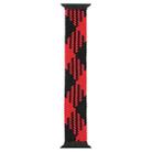 Plastic Buckle Mixed Color Nylon Braided Single Loop Watch Band For Apple Watch Ultra 49mm / Series 8&7 45mm / SE 2&6&SE&5&4 44mm / 3&2&1 42mm, Size:XL(Checkered Red Black) - 1
