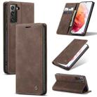 For Samsung Galaxy S21+ 5G CaseMe 013 Multifunctional Horizontal Flip Leather Case with Holder & Card Slot & Wallet(Coffee) - 1