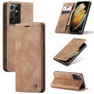 For Samsung Galaxy S21 Ultra 5G CaseMe 013 Multifunctional Horizontal Flip Leather Case with Holder & Card Slot & Wallet(Brown) - 1