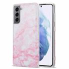 For Samsung Galaxy S21+ 5G TPU Glossy Marble Pattern IMD Protective Case(Light Pink) - 1
