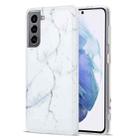 For Samsung Galaxy S21+ 5G TPU Glossy Marble Pattern IMD Protective Case(White) - 1