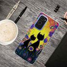 For OnePlus 9 Pro Shockproof Painted Transparent TPU Protective Case(Oil Painting Black Cat) - 1