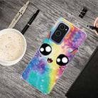 For OnePlus 9 Pro Shockproof Painted Transparent TPU Protective Case(Starry Cute Cat) - 1