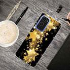 For OnePlus 9 Pro Shockproof Painted Transparent TPU Protective Case(Gold Star) - 1