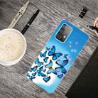 For Samsung Galaxy A52 5G / 4G Shockproof Painted Transparent TPU Protective Case(Blue Butterfly) - 1