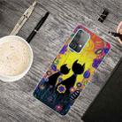 For Samsung Galaxy A52 5G / 4G Shockproof Painted Transparent TPU Protective Case(Oil Painting Black Cat) - 1