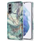 For Samsung Galaxy S21+ 5G TPU Gilt Marble Pattern Protective Case(Green) - 1