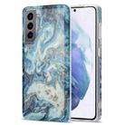 For Samsung Galaxy S21+ 5G TPU Gilt Marble Pattern Protective Case(Blue) - 1