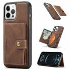 For iPhone 12 mini JEEHOOD Retro Magnetic Detachable Protective Case with Wallet & Card Slot & Holder (Brown) - 1