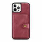 For iPhone 12 mini JEEHOOD Retro Magnetic Detachable Protective Case with Wallet & Card Slot & Holder (Red) - 2