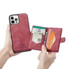 For iPhone 12 mini JEEHOOD Retro Magnetic Detachable Protective Case with Wallet & Card Slot & Holder (Red) - 8