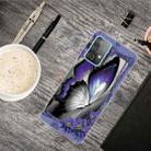 For Samsung Galaxy A52 5G / 4G Shockproof Painted Transparent TPU Protective Case(Great Purple Butterfly) - 1