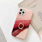 For iPhone 12 / 12 Pro Watercolor Painting Series Half Coverage IMD Workmanship Protective Case with Ring Holder(DX-52) - 1