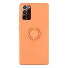 For Samsung Galaxy S20 FE Solid Color Liquid Silicone Shockproof Full Coverage Protective Case with Ring Holder(Orange) - 1