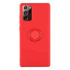 For Samsung Galaxy S20 FE Solid Color Liquid Silicone Shockproof Full Coverage Protective Case with Ring Holder(Bright Red) - 1