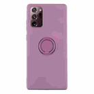 For Samsung Galaxy S20 FE Solid Color Liquid Silicone Shockproof Full Coverage Protective Case with Ring Holder(Purple) - 1