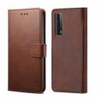 For Huawei P Smart 2021 GUSSIM GS-001 Business Style Horizontal Flip Skin Feel PU Leather Case with Holder & Card Slots & Wallet & Photo Frame(Brown) - 1