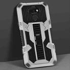 For LG K31 Vanguard Warrior All Inclusive Double-color Shockproof TPU + PC Protective Case with Holder(Silver White) - 1