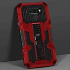 For LG Stylo 6 Vanguard Warrior All Inclusive Double-color Shockproof TPU + PC Protective Case with Holder(Red) - 1