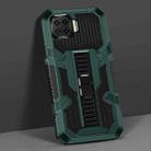 For OPPO A73 Vanguard Warrior All Inclusive Double-color Shockproof TPU + PC Protective Case with Holder(Graphite Green) - 1