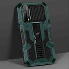 For Huawei Y7a / P Smart 2021 Vanguard Warrior All Inclusive Double-color Shockproof TPU + PC Protective Case with Holder(Graphite Green) - 1