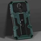 For Motorola Moto G9 Play Vanguard Warrior All Inclusive Double-color Shockproof TPU + PC Protective Case with Holder(Graphite Green) - 1