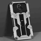 For Motorola Moto G9 Play Vanguard Warrior All Inclusive Double-color Shockproof TPU + PC Protective Case with Holder(Silver White) - 1