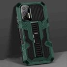 For Motorola Moto G9 Plus Vanguard Warrior All Inclusive Double-color Shockproof TPU + PC Protective Case with Holder(Graphite Green) - 1