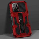 For Motorola Moto G9 Plus Vanguard Warrior All Inclusive Double-color Shockproof TPU + PC Protective Case with Holder(Red) - 1