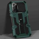 For Samsung Galaxy Note20 Ultra Vanguard Warrior All Inclusive Double-color Shockproof TPU + PC Protective Case with Holder(Graphite Green) - 1