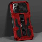 For Samsung Galaxy Note20 Ultra Vanguard Warrior All Inclusive Double-color Shockproof TPU + PC Protective Case with Holder(Red) - 1