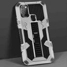 For Samsung Galaxy S21 5G Vanguard Warrior All Inclusive Double-color Shockproof TPU + PC Protective Case with Holder(Silver White) - 1