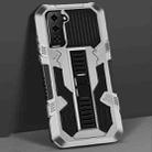 For Samsung Galaxy S21+ 5G Vanguard Warrior All Inclusive Double-color Shockproof TPU + PC Protective Case with Holder(Silver White) - 1