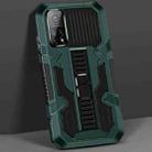 For Xiaomi Mi 10T Vanguard Warrior All Inclusive Double-color Shockproof TPU + PC Protective Case with Holder(Graphite Green) - 1