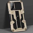 For Xiaomi Mi 10T Vanguard Warrior All Inclusive Double-color Shockproof TPU + PC Protective Case with Holder(Gold) - 1