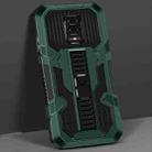 For Xiaomi Redmi Note 9S Vanguard Warrior All Inclusive Double-color Shockproof TPU + PC Protective Case with Holder(Graphite Green) - 1
