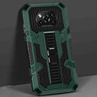 For Xiaomi Poco X3 Vanguard Warrior All Inclusive Double-color Shockproof TPU + PC Protective Case with Holder(Graphite Green) - 1