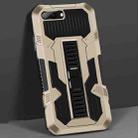 For iPhone 8 Plus / 7 Plus Vanguard Warrior All Inclusive Double-color Shockproof TPU + PC Protective Case with Holder(Gold) - 1