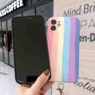 Rainbow IMD Shockproof TPU Protective Case with Lanyard For iPhone 11 Pro(Pink Rainbow+Pink Lanyard) - 5