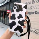 For iPhone 12 Animal Texture IMD Shockproof TPU Protective Case with Lanyard(Cow Pattern) - 1