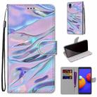 For Samsung Galaxy A01 Core Coloured Drawing Cross Texture Horizontal Flip PU Leather Case with Holder & Card Slots & Wallet & Lanyard(Fluorescent Water Pattern) - 1
