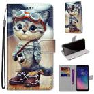 For Samsung Galaxy A6 2018 Coloured Drawing Cross Texture Horizontal Flip PU Leather Case with Holder & Card Slots & Wallet & Lanyard(Leather Shoes Cat) - 1