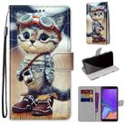 For Samsung Galaxy A7 2018 Coloured Drawing Cross Texture Horizontal Flip PU Leather Case with Holder & Card Slots & Wallet & Lanyard(Leather Shoes Cat) - 1