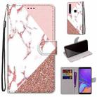 For Samsung Galaxy A9 2018 Coloured Drawing Cross Texture Horizontal Flip PU Leather Case with Holder & Card Slots & Wallet & Lanyard(Stitching Pink Stone Pattern) - 1