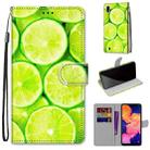 For Samsung Galaxy A10 Coloured Drawing Cross Texture Horizontal Flip PU Leather Case with Holder & Card Slots & Wallet & Lanyard(Lime) - 1