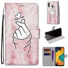 For Samsung Galaxy A30 & A20 Coloured Drawing Cross Texture Horizontal Flip PU Leather Case with Holder & Card Slots & Wallet & Lanyard(Pink Hands Than Hearts) - 1