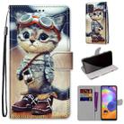 For Samsung Galaxy A31 Coloured Drawing Cross Texture Horizontal Flip PU Leather Case with Holder & Card Slots & Wallet & Lanyard(Leather Shoes Cat) - 1