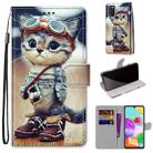 For Samsung Galaxy A41 Coloured Drawing Cross Texture Horizontal Flip PU Leather Case with Holder & Card Slots & Wallet & Lanyard(Leather Shoes Cat) - 1