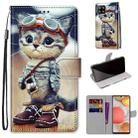 For Samsung Galaxy A42 5G Coloured Drawing Cross Texture Horizontal Flip PU Leather Case with Holder & Card Slots & Wallet & Lanyard(Leather Shoes Cat) - 1