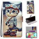 For Samsung Galaxy A71 Coloured Drawing Cross Texture Horizontal Flip PU Leather Case with Holder & Card Slots & Wallet & Lanyard(Leather Shoes Cat) - 1